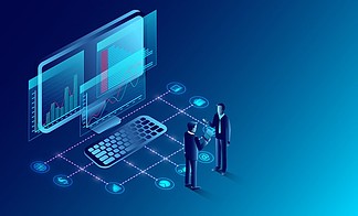 商業(yè)分析、溝通與當代營銷及軟件開發(fā)的融合 卡通矢量插畫的營銷力量